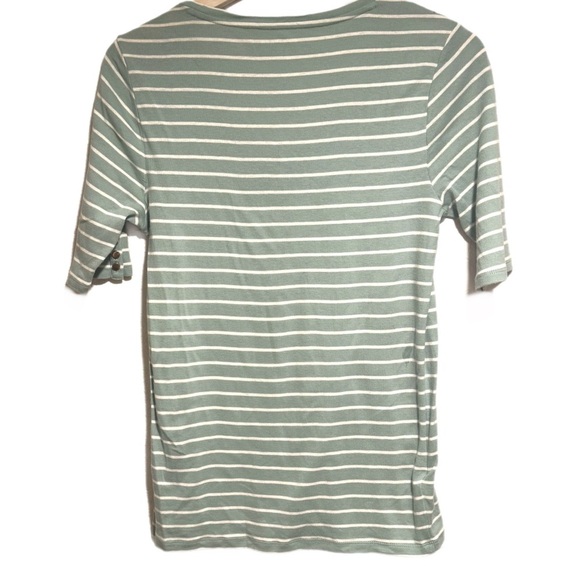 Ann Taylor Striped Green Women's Top - Picture 2 of 5